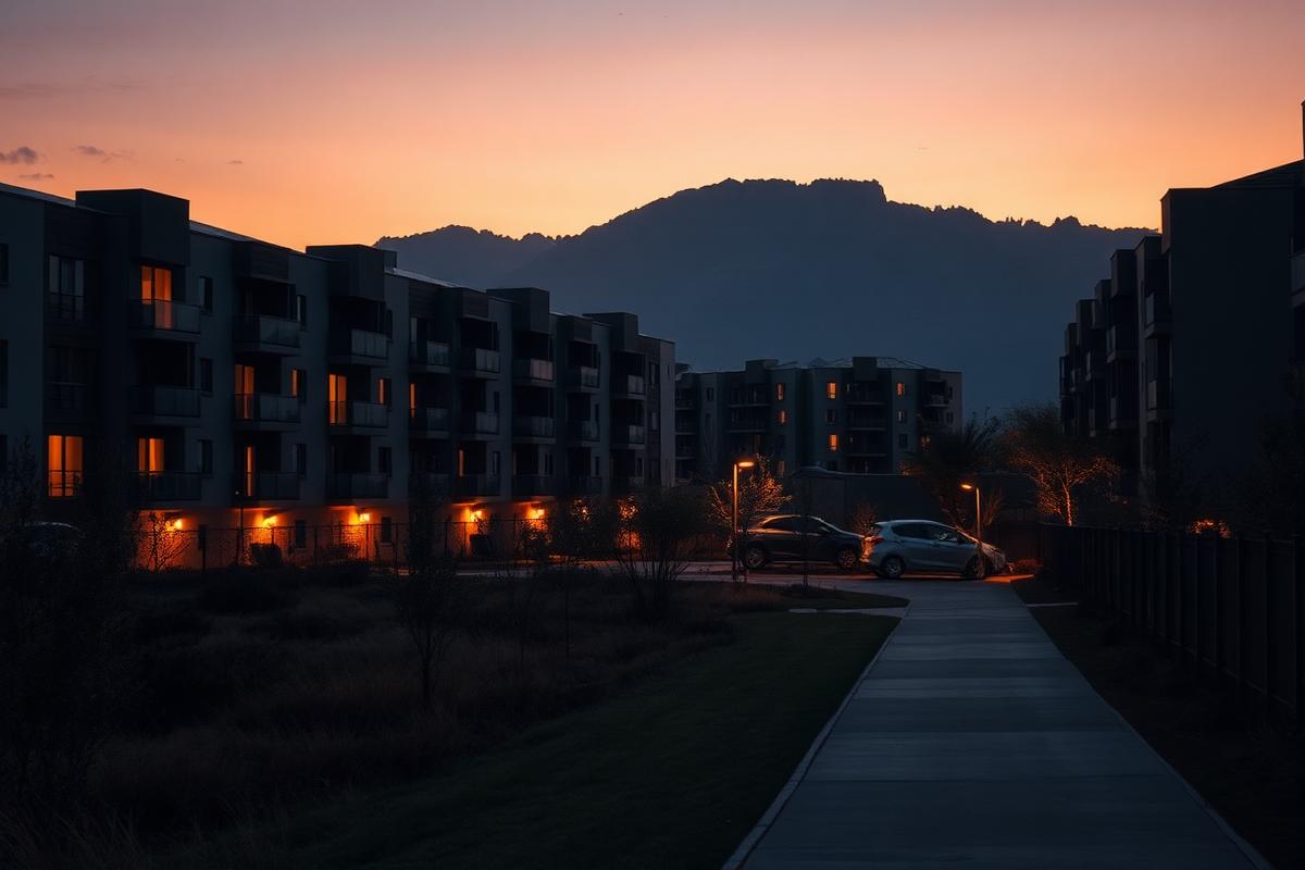 Modern Midrand residential estate at dusk